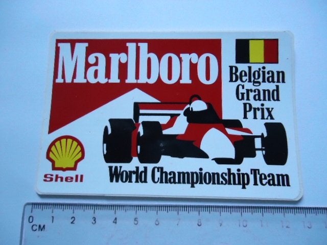 sticker oud Marlboro F1 Belgie GP Shell formule f-1 auto, Verzenden, Zo goed als nieuw, Bedrijf of Vereniging