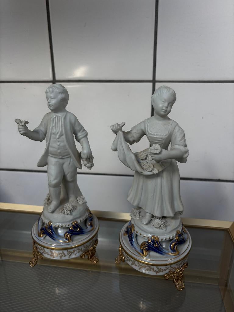 SET ITALIAANSE PORSELEINEN BEELDJES - CAPODIMONTE STIJL, Ophalen, Gebruikt, Overige typen