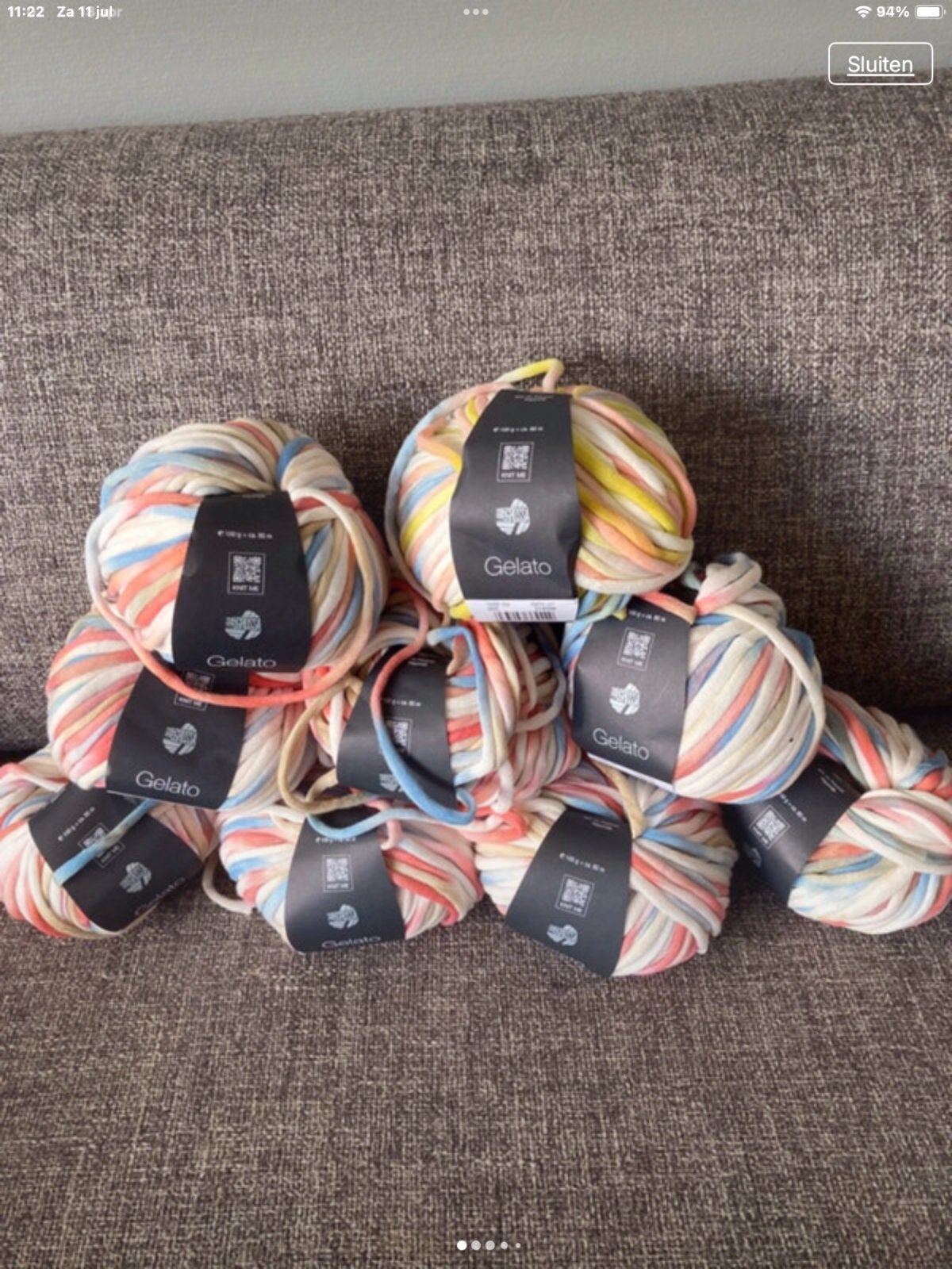 Pakket van 9 Bollen Lana Grossa Gelato Col. 010 + 005, Verzenden, Breien of Haken, Wol of Garen