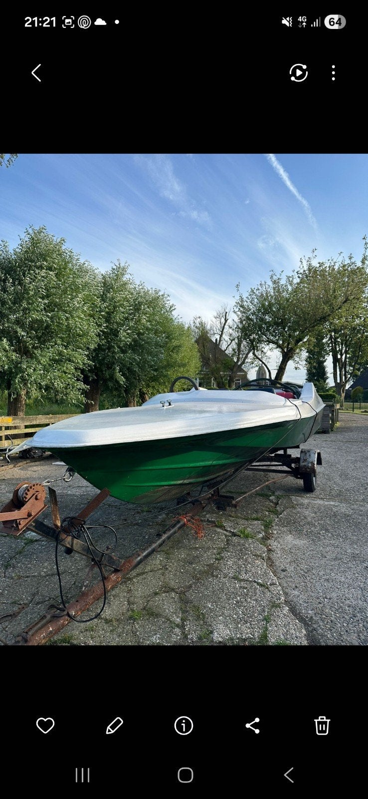 Leuke speedboot met trailer, Ophalen, Gebruikt