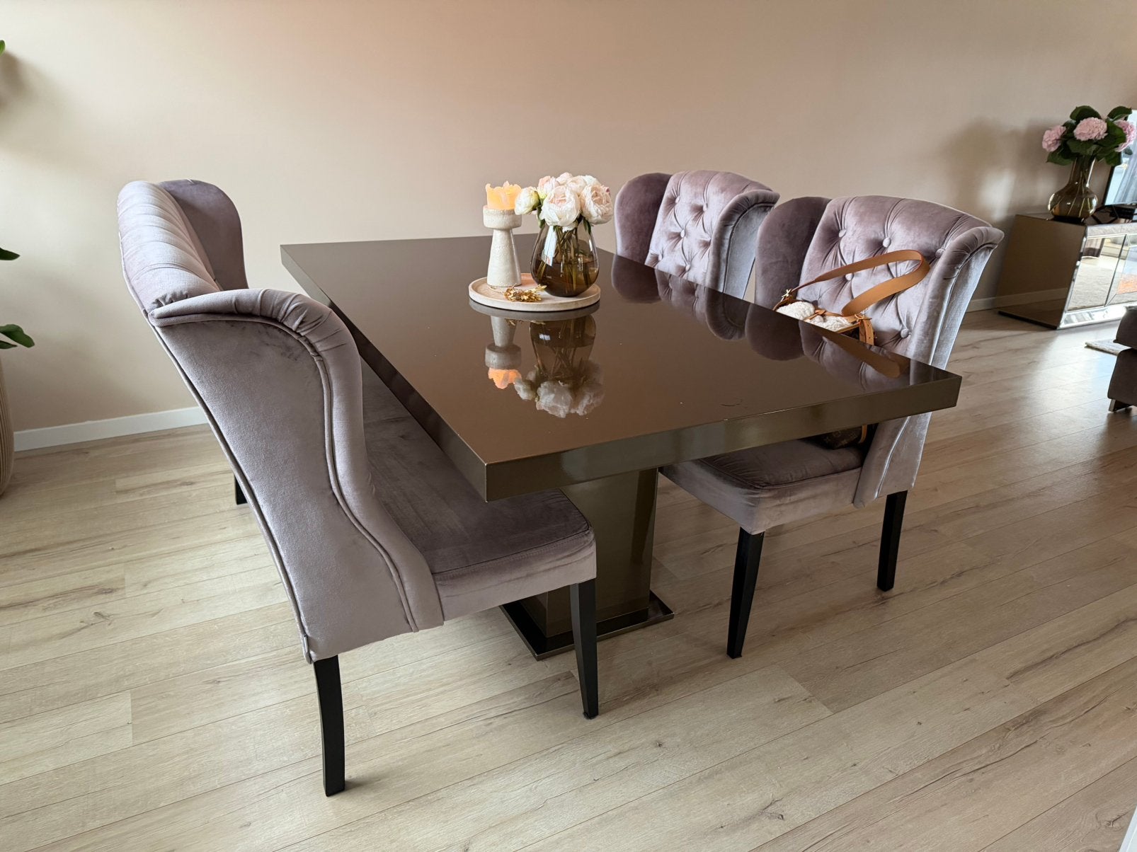 Eetkamerset chique 2 stoelen, 1 bank & tafel, Huis en Inrichting, Complete eetkamers, Ophalen, Gebruikt, Chique, 4 tot 6 stoelen