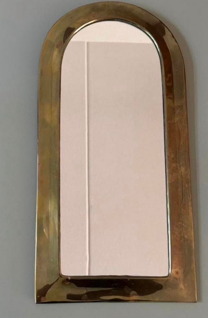 Vintage spiegel messing Frankrijk, Verzenden, Minder dan 50 cm, Minder dan 100 cm