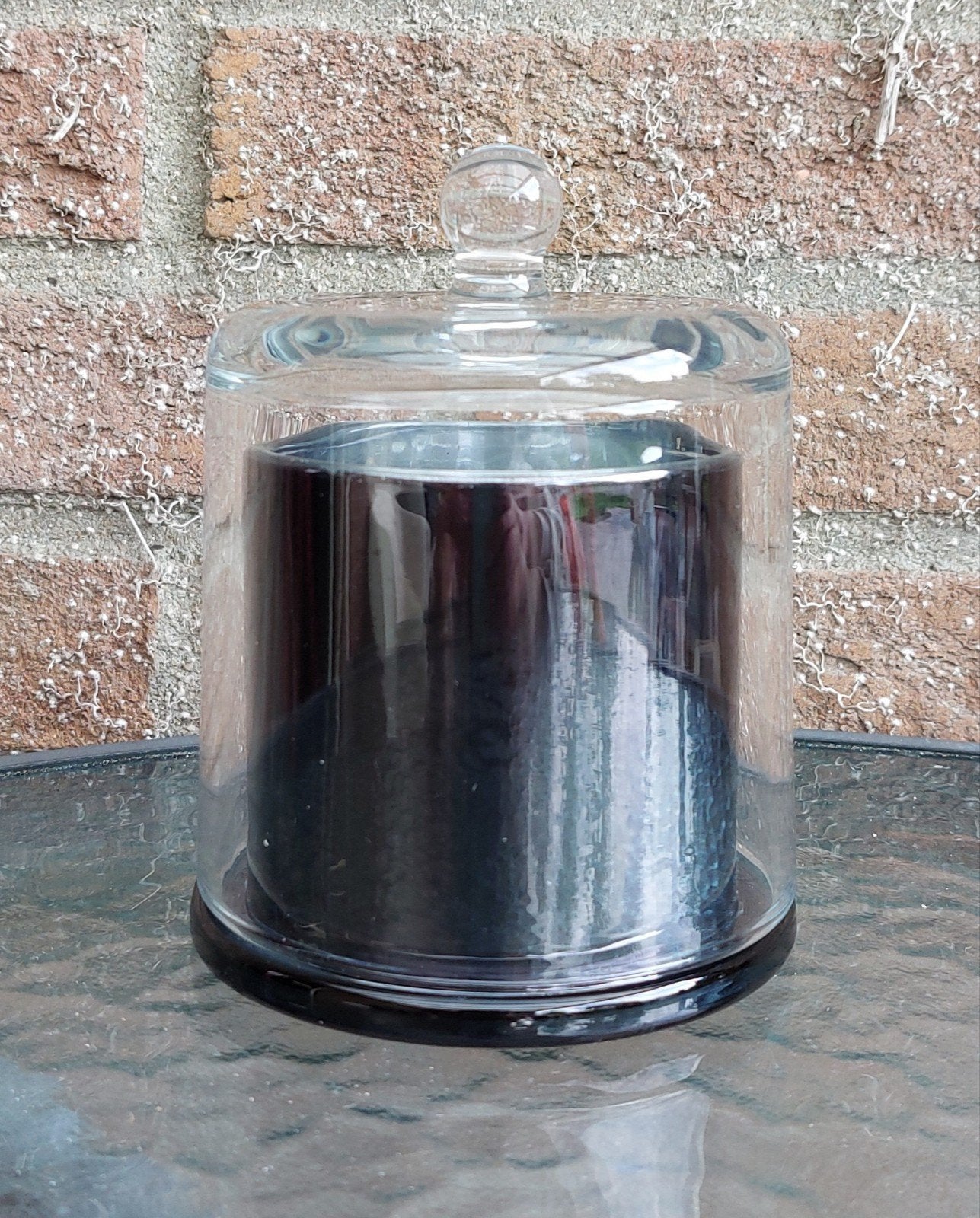 Kleine glazen stolp, Glas, Ophalen, Zo goed als nieuw, Met deksel