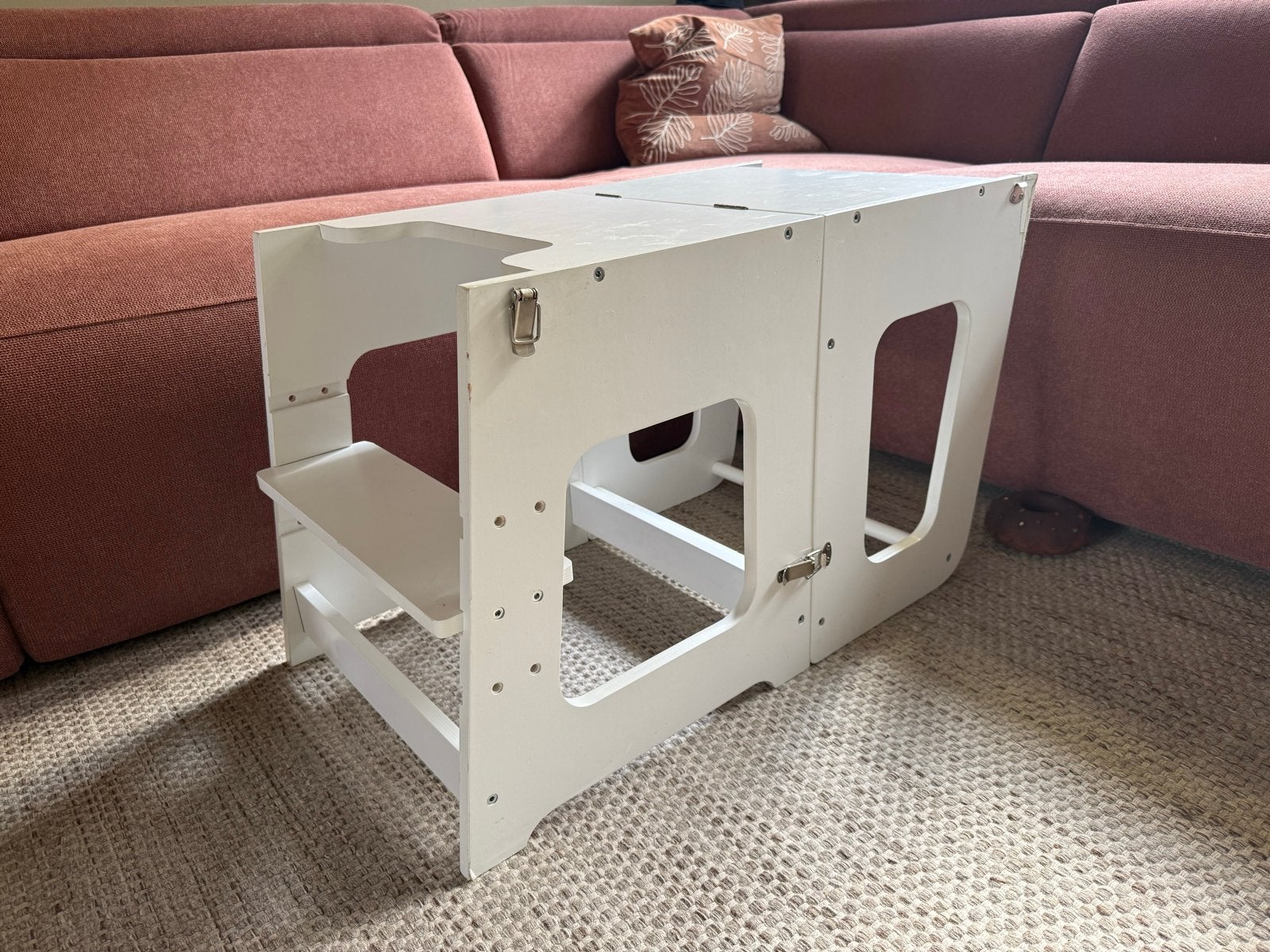 Witte leertoren/keukenhulp/tafel, Ophalen, Gebruikt