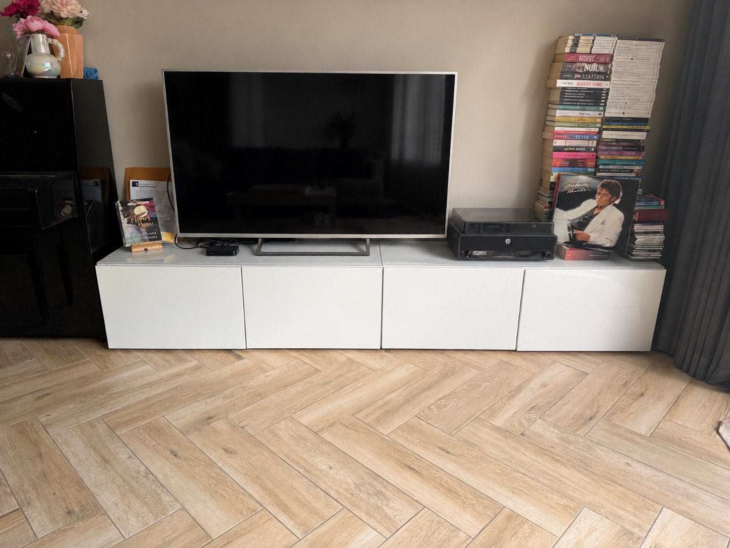 IKEA BESTA TV-meubel – 2 losse kasten – hoogglans wit, Ophalen of Verzenden, Zo goed als nieuw, 25 tot 50 cm, Minder dan 100 cm