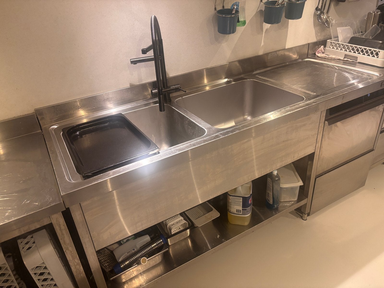 RVS Spoelbak met Kraan - Horeca Keuken, Huis en Inrichting, Ophalen, Gebruikt