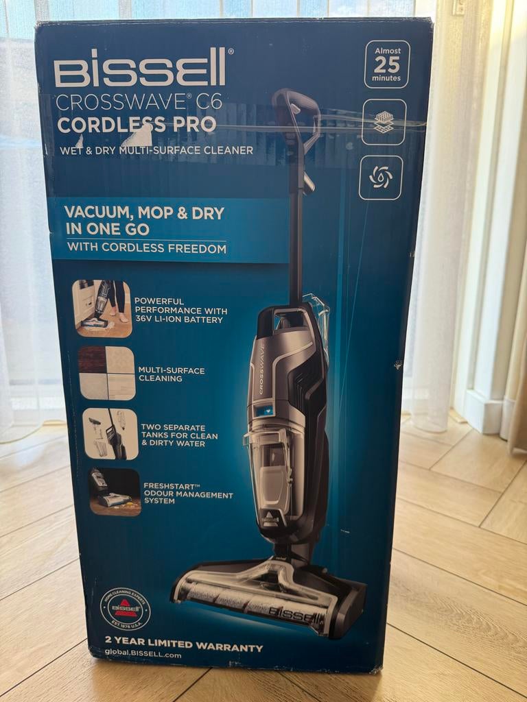 Bissell Crosswave C6 Cordless Pro - Stofzuiger, dweil, Witgoed en Apparatuur, Stofzuigers, Ophalen, Refurbished, Reservoir, Overige typen