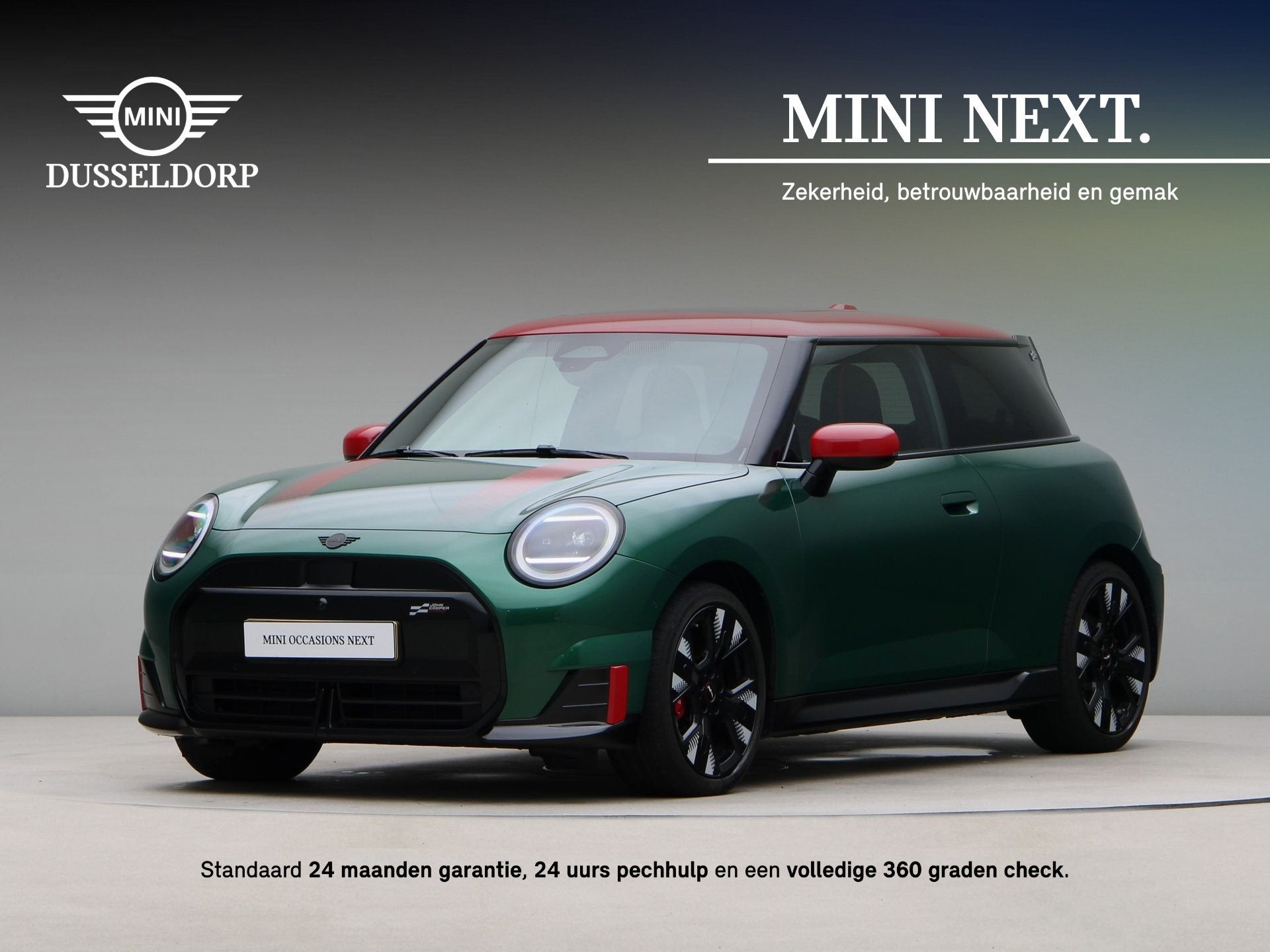 MINI Cooper John Cooper Works Pakket XL (bj 2025, automaat), Dealer onderhouden, 402 km, Gebruikt, Zwart