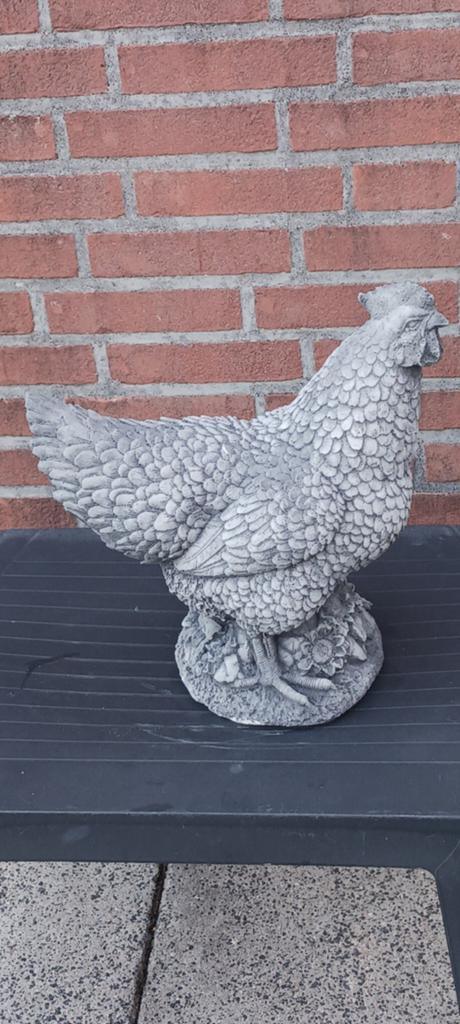 BETON TUIN BEELD KIP, Tuin en Terras, Tuinbeelden, Ophalen of Verzenden, Zo goed als nieuw, Beton, Dierenbeeld