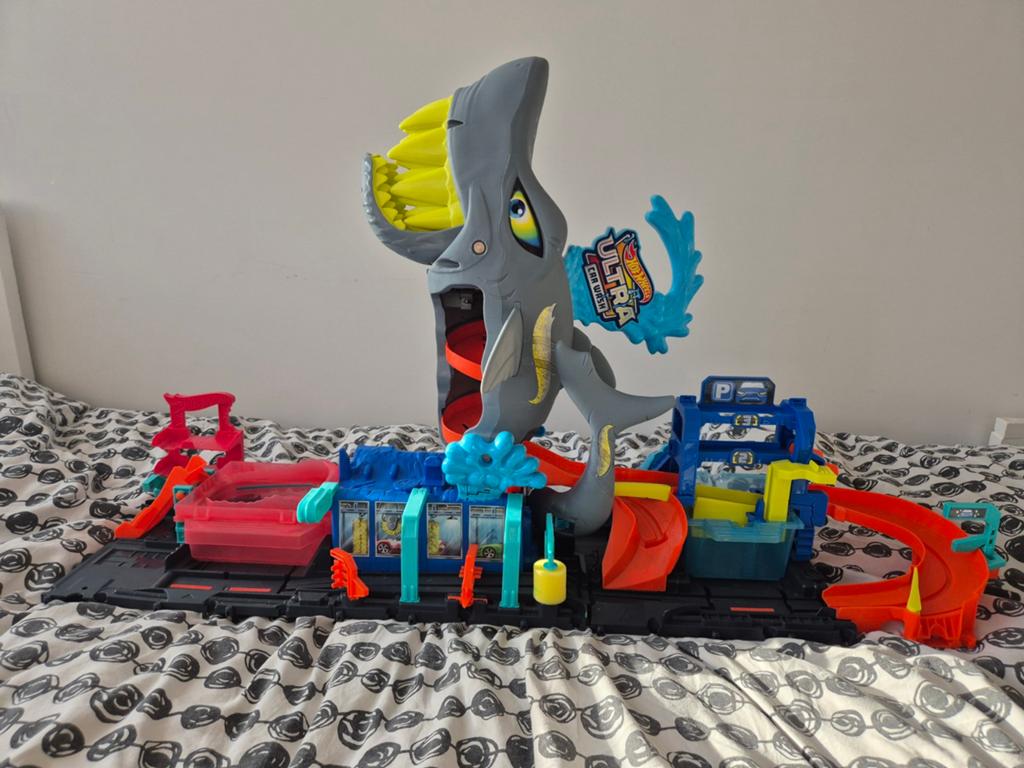 Hot Wheels Ultra Shark Car Wash speelset, Ophalen, Zo goed als nieuw