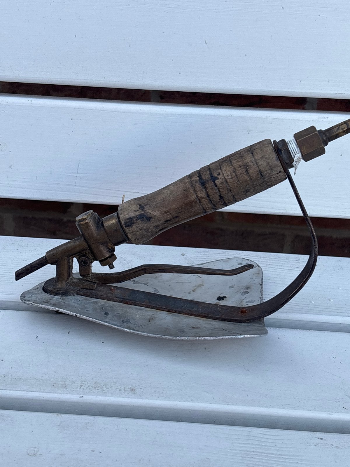 Antiek soldeerbout met houten handvat, Ophalen of Verzenden