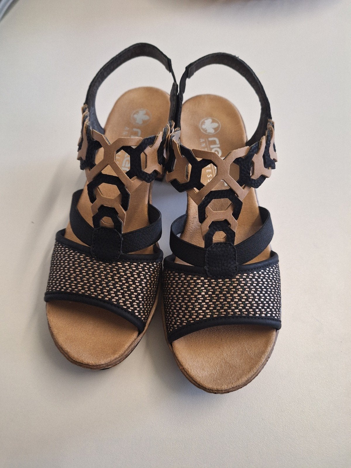 Modieuze schoen rieker, Rieker antistress, Zwart, Nieuw, Sandalen of Muiltjes