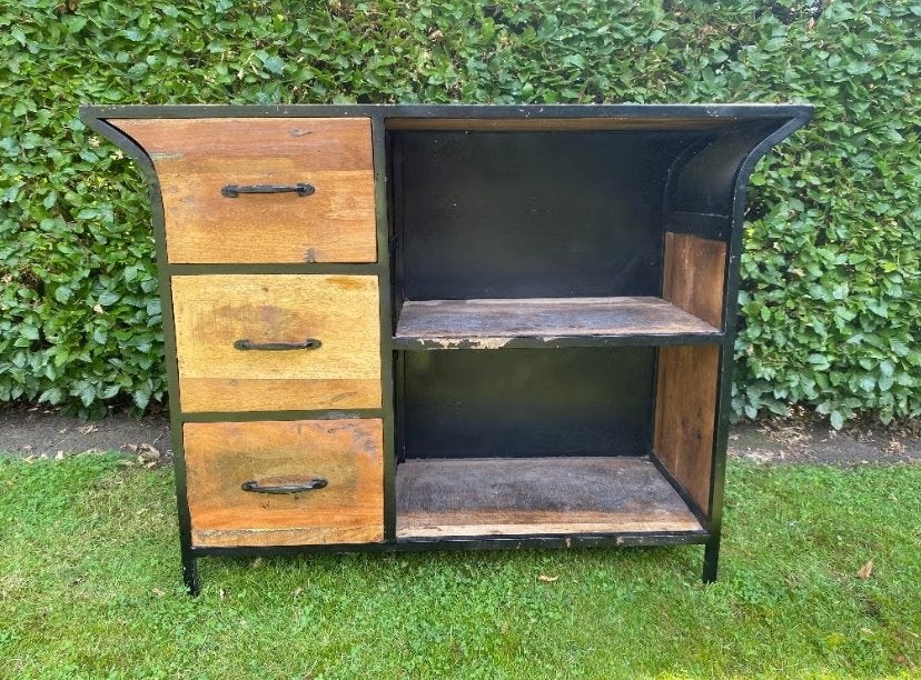 Ladekast met opbergvakken, Huis en Inrichting, Kasten | Ladekasten, Gebruikt, 100 tot 150 cm, 3 of 4 laden, Minder dan 100 cm