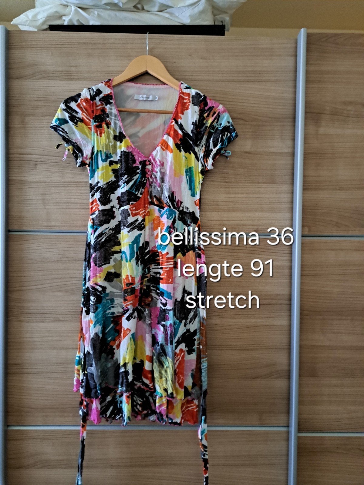bellissima jurkje maat 36 veel kleurig, Kleding | Dames, Ophalen of Verzenden, Zo goed als nieuw, Maat 36 (S), Boven de knie