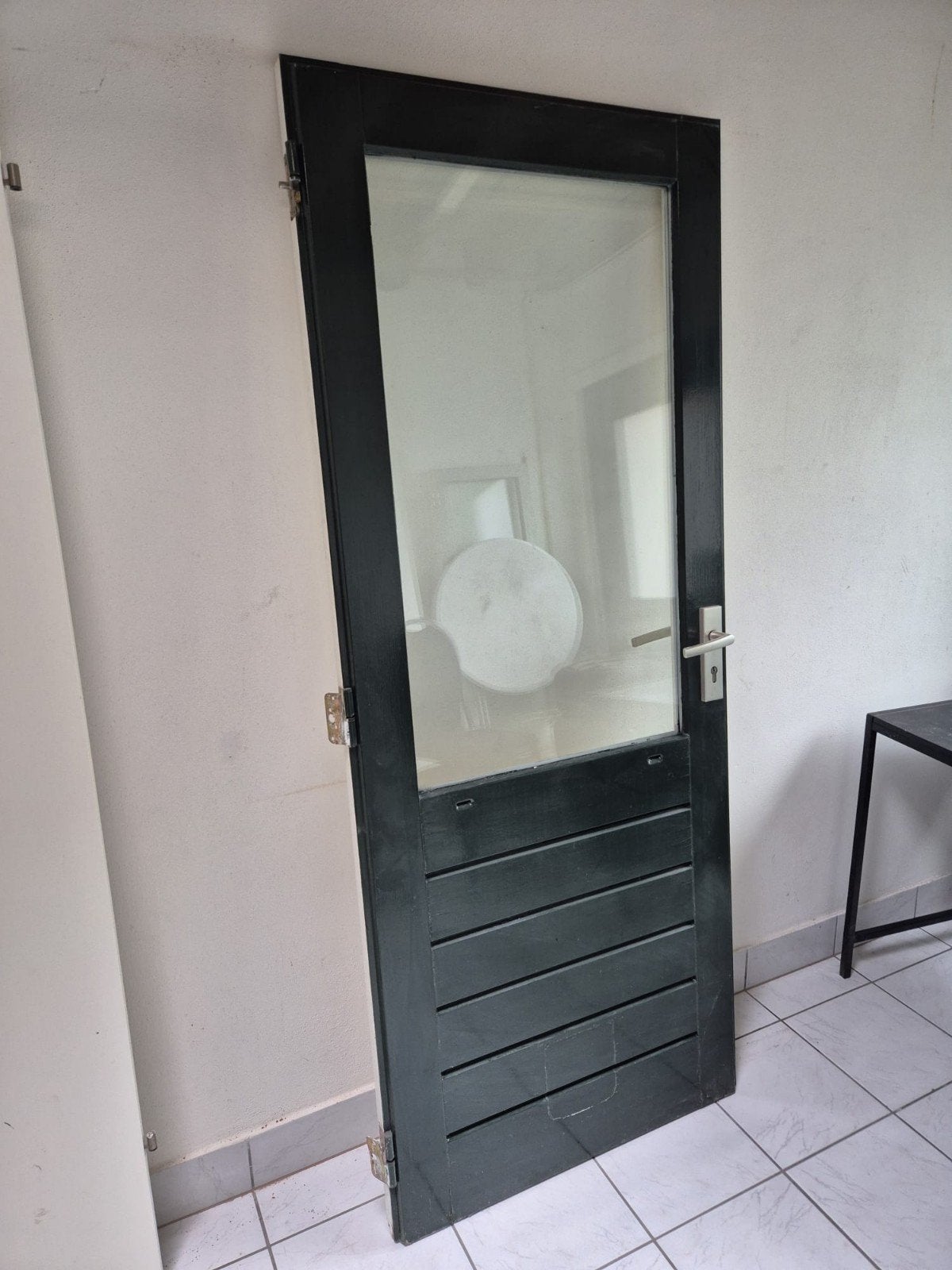 Diverse hardhouten deuren en kozijnen met dubbel glas, Gebruikt, Ophalen of Verzenden, 200 tot 215 cm, Glas