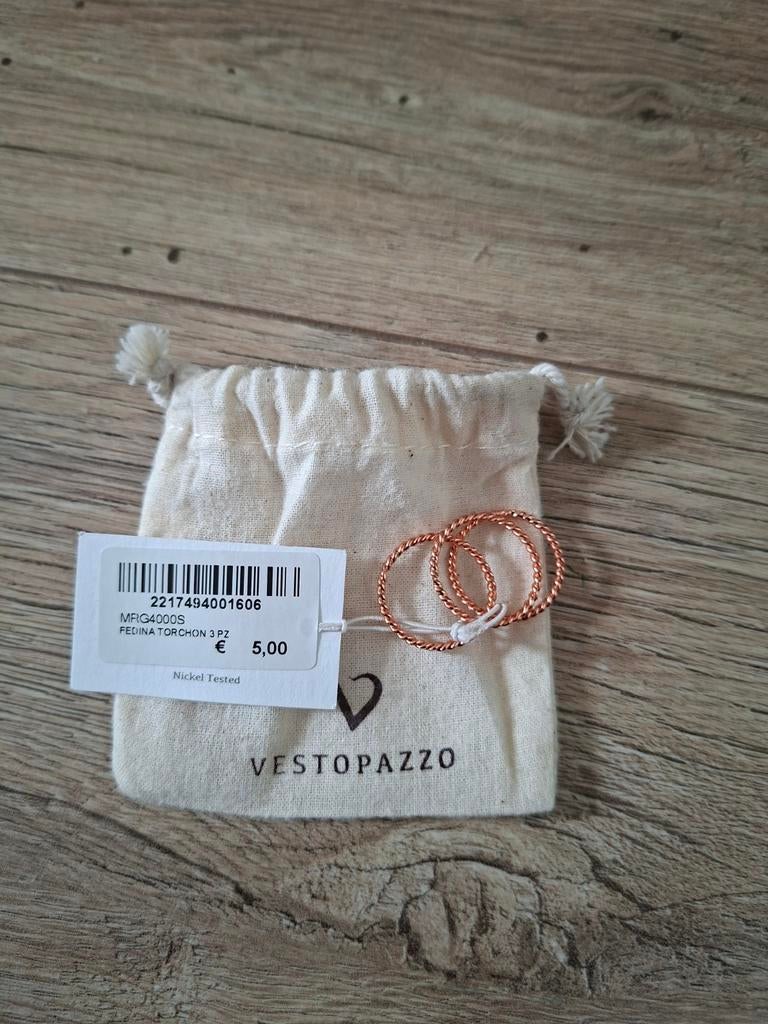 Vestopazzo Fedina Torchon Ringen Set - Roségoudkleurig, Sieraden, Tassen en Uiterlijk, Ringen, Nieuw, Dame, 17 tot 18, Overige kleuren
