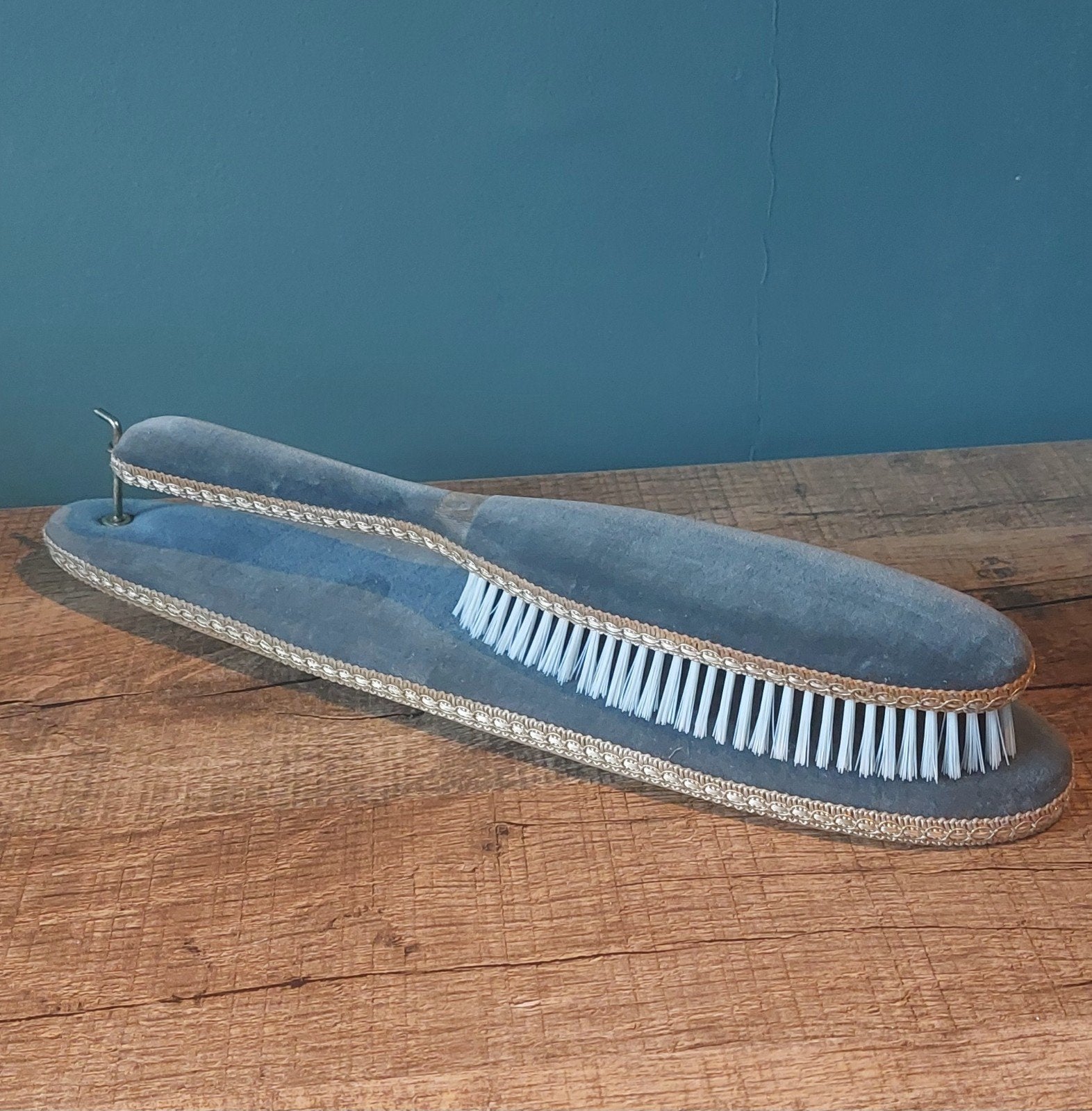 Vintage Kledingborstel met Fluweel en Gouden Bies, Ophalen of Verzenden