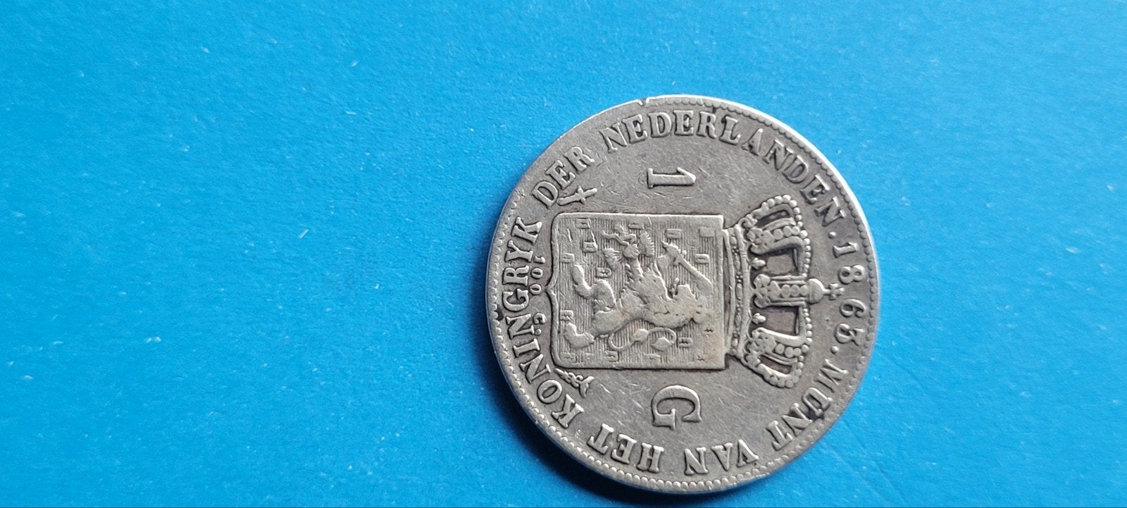 Zilveren 1 Gulden Willem III 1863, Postzegels en Munten, Ophalen of Verzenden