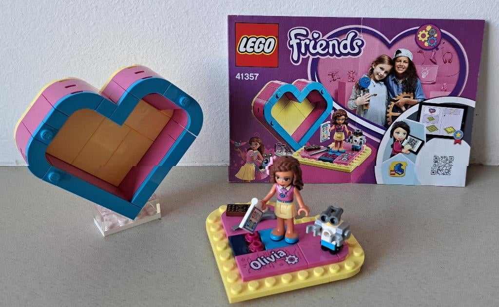 Lego Friends Olivia’s Hartvormige Doos - 41357, Compleet, Friends, Ophalen of Verzenden, Zo goed als nieuw