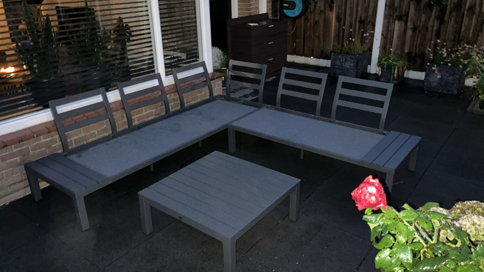 Loungeset, Tuin en Terras, Tuinsets en Loungesets, Ophalen, Gebruikt, Loungeset, Bank