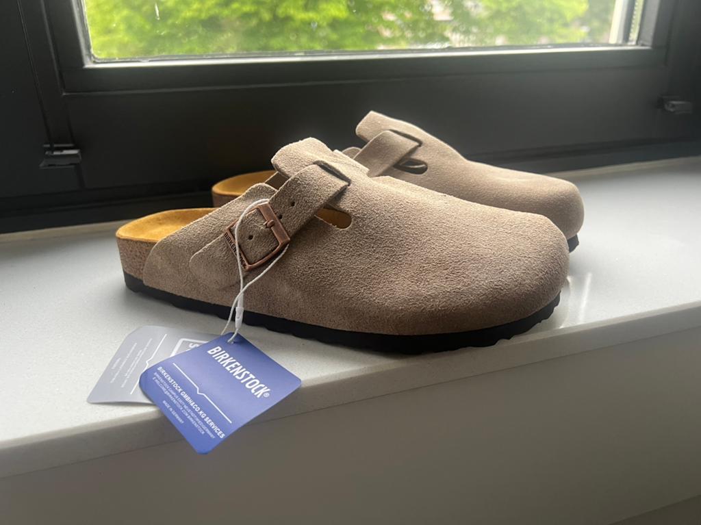 Birkenstock Boston Taupe 38, Ophalen of Verzenden, Zo goed als nieuw, Klompen