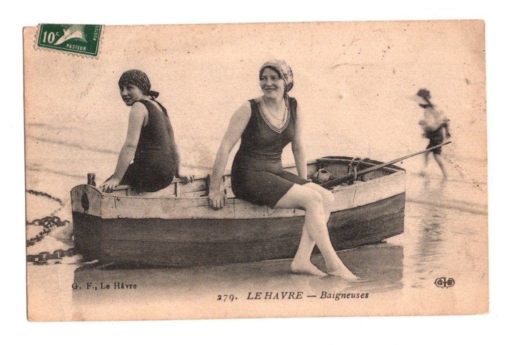 Antieke Fotokaart Le Havre Baigneuses Boot Gelopen, Ophalen of Verzenden, Voor 1920, Gelopen, Frankrijk