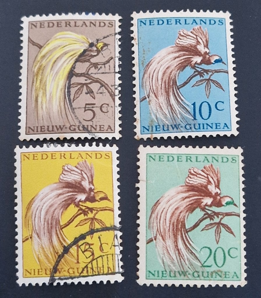 Nederlands-Nieuw-Guinea 1954 -nvph 26-29Paradijsvogels - BBK, Postzegels en Munten, Ophalen of Verzenden, Gestempeld, Nieuw-Guinea