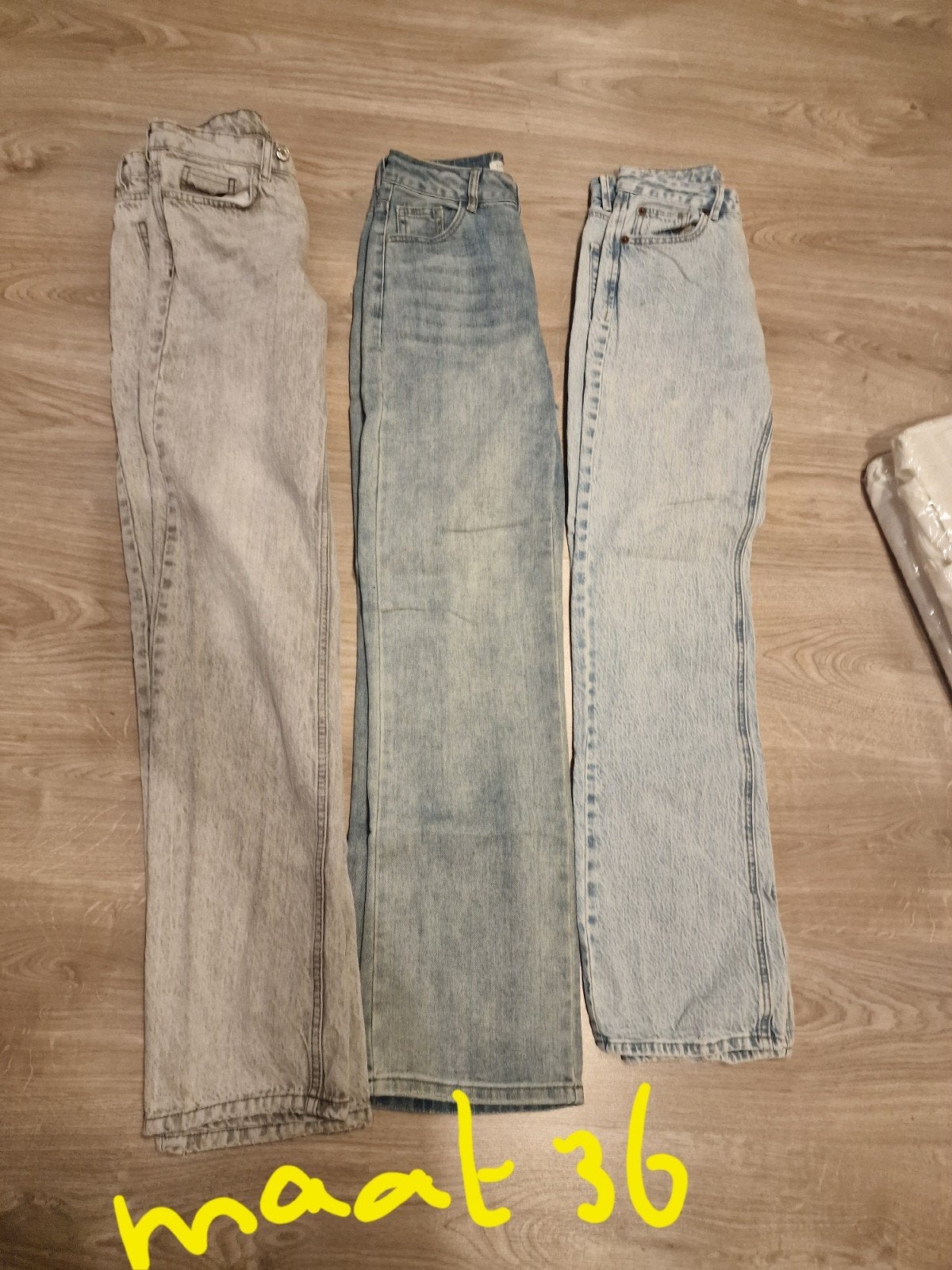 3 x jeans maat 36, Ophalen of Verzenden, Zo goed als nieuw, Blauw, W28 - W29 (confectie 36)
