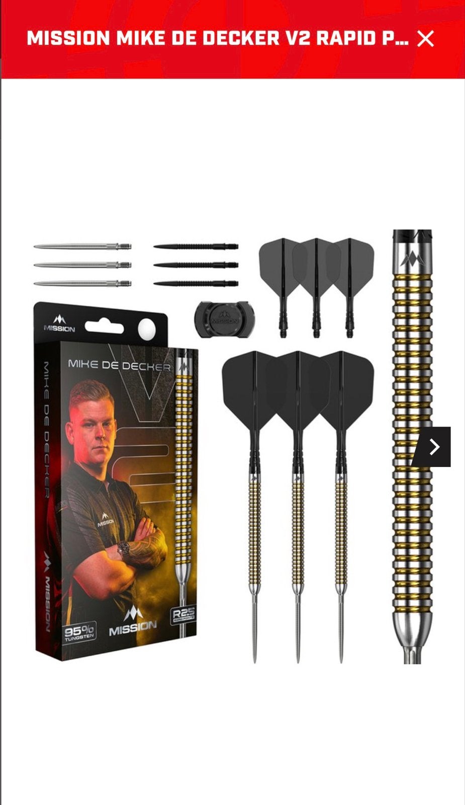 Mike De Decker 24g Darts - Zo goed als nieuw, Verzenden, Zo goed als nieuw, Pijlen