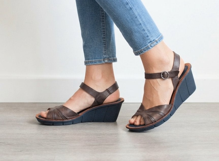 Camper - prachtige sleehak blauw bruin - maat 40, Camper, Sandalen of Muiltjes, Zo goed als nieuw, Verzenden