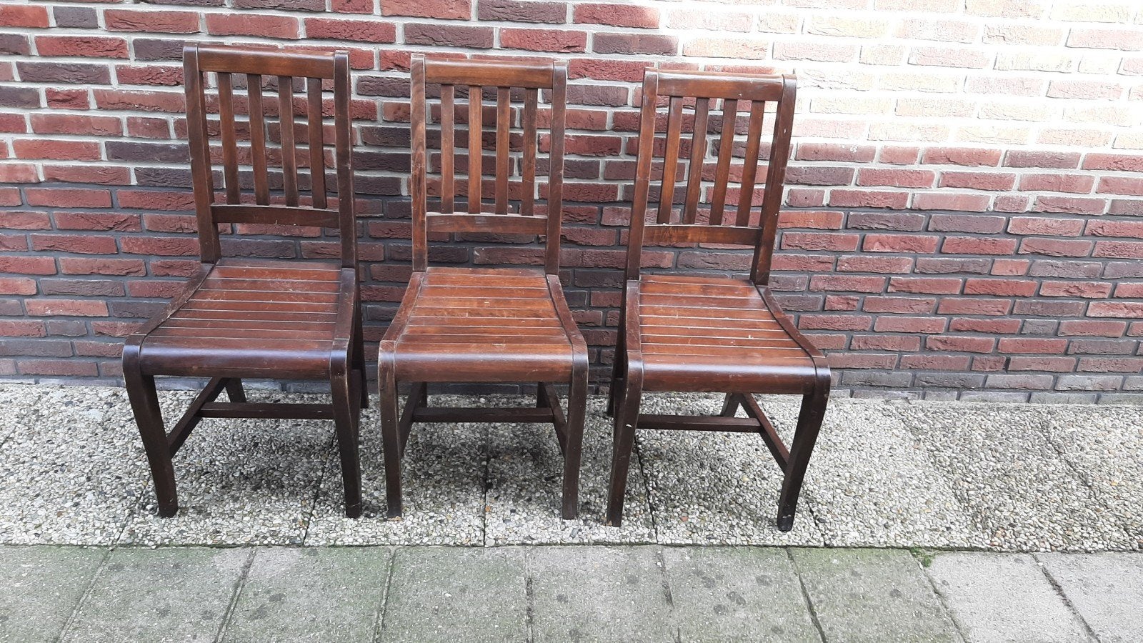 gratis zes houten stoelen, Ophalen, Gebruikt, Bruin, Vijf, Zes of meer stoelen