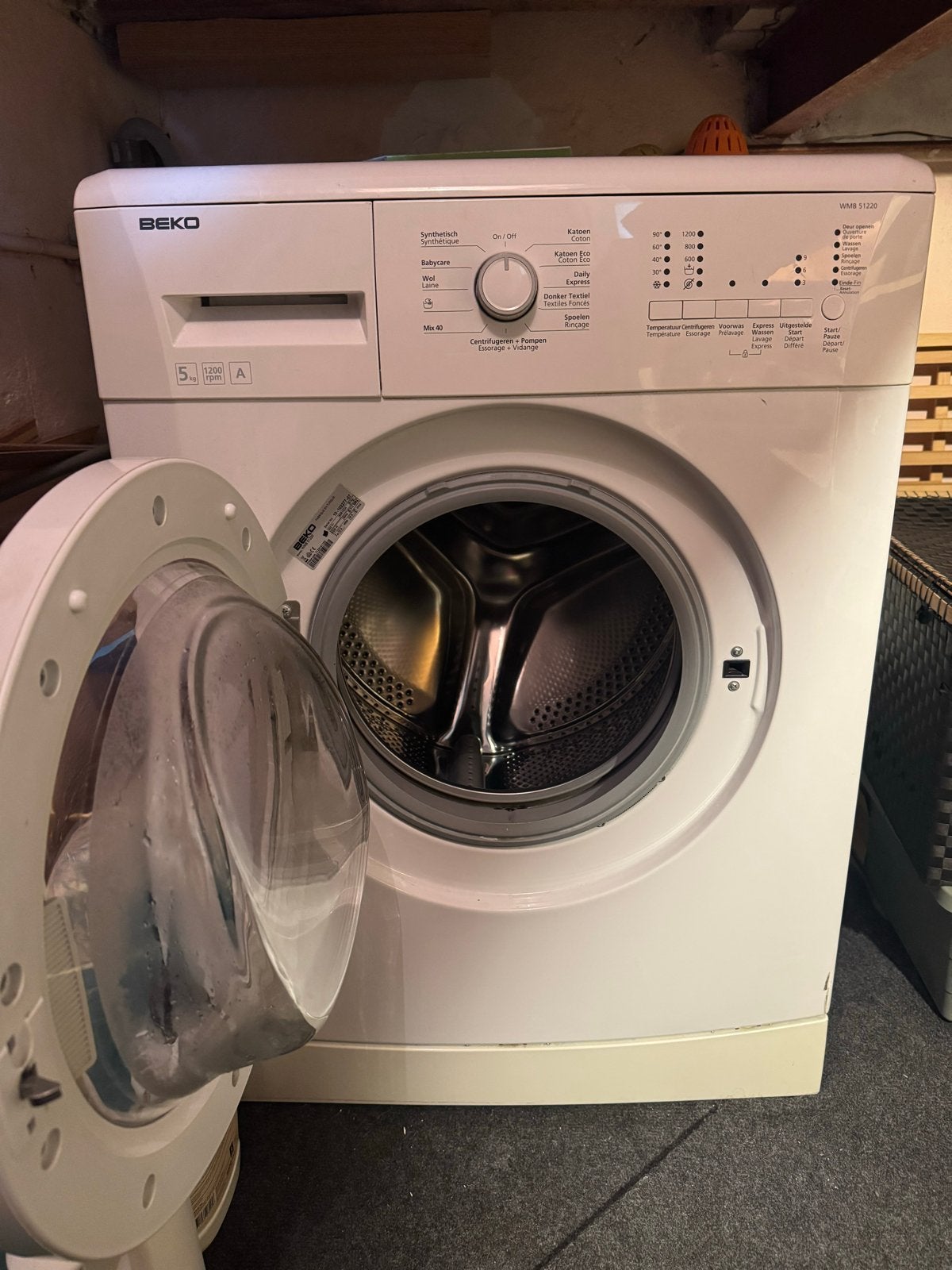 Beko WMB 51220 Wasmachine - Goede staat, Witgoed en Apparatuur, Ophalen, 1200 tot 1600 toeren, Gebruikt, 4 tot 6 kg