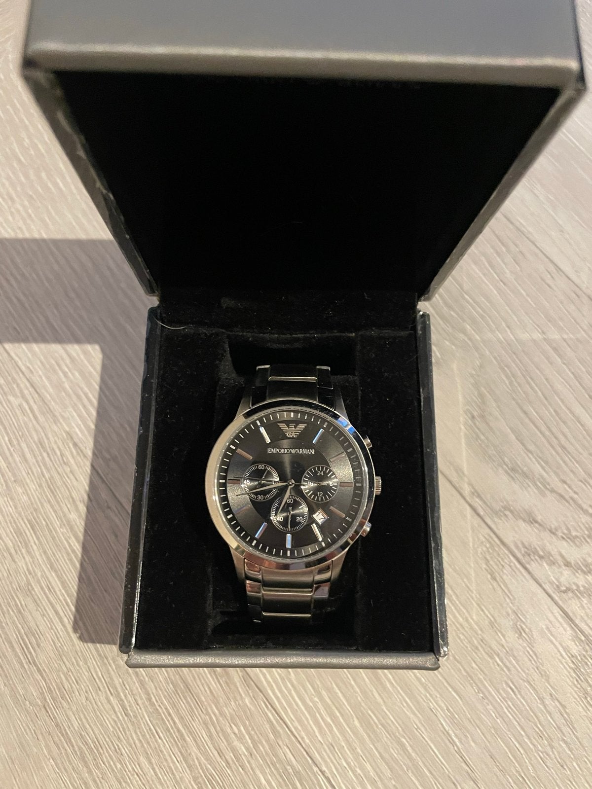 Emporio Armani Herenhorloge – Zilver, Overige merken, Staal, Polshorloge, Ophalen of Verzenden