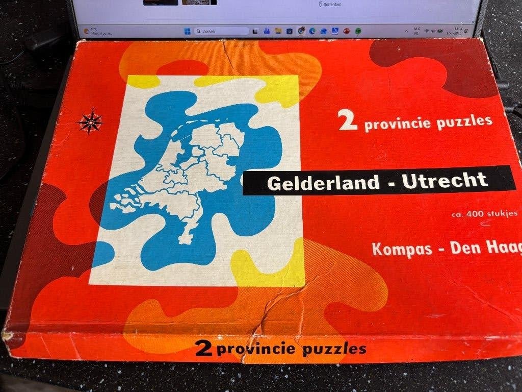 Provincie puzzels Gelderland en Utrecht, Gelezen, Ophalen of Verzenden, Landkaart, 1800 tot 2000