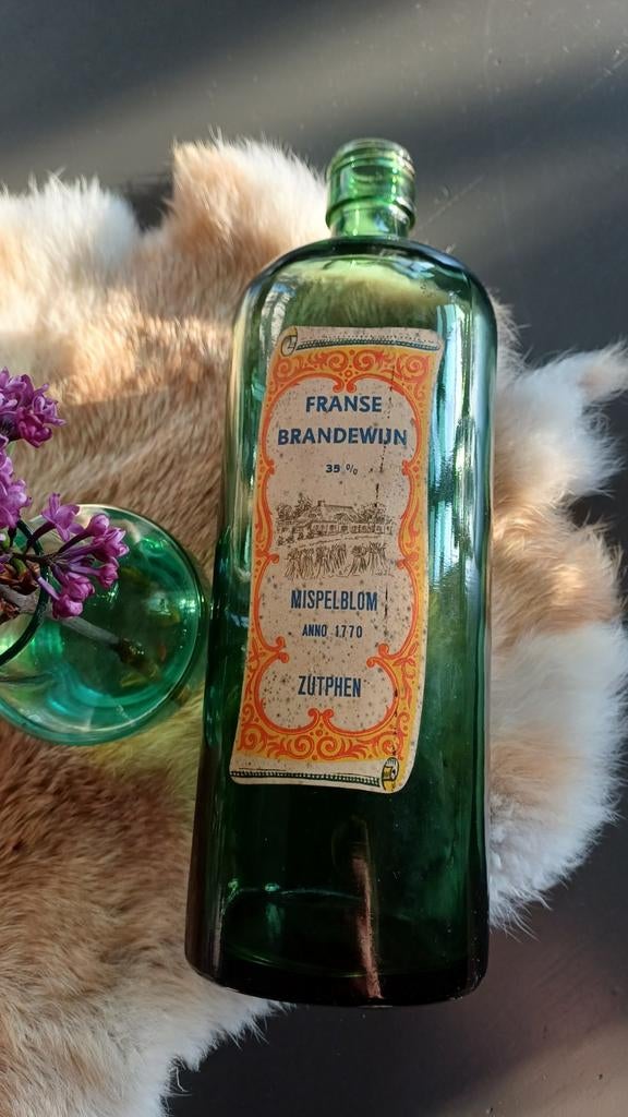 Vintage Mispelblom Brandewijn Fles 1 Liter, Ophalen of Verzenden