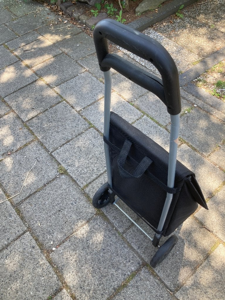 T.K. Boodschappenkar inklapbaar, Wieltjes, 30 cm of meer, Gebruikt, Zwart