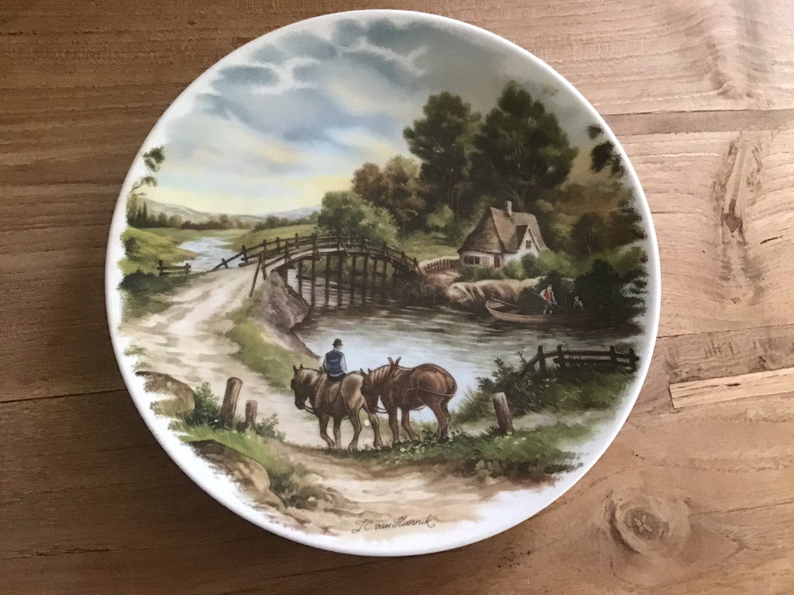 Wandbord J.C.van Hunnik van Royal schwabap, Ophalen of Verzenden
