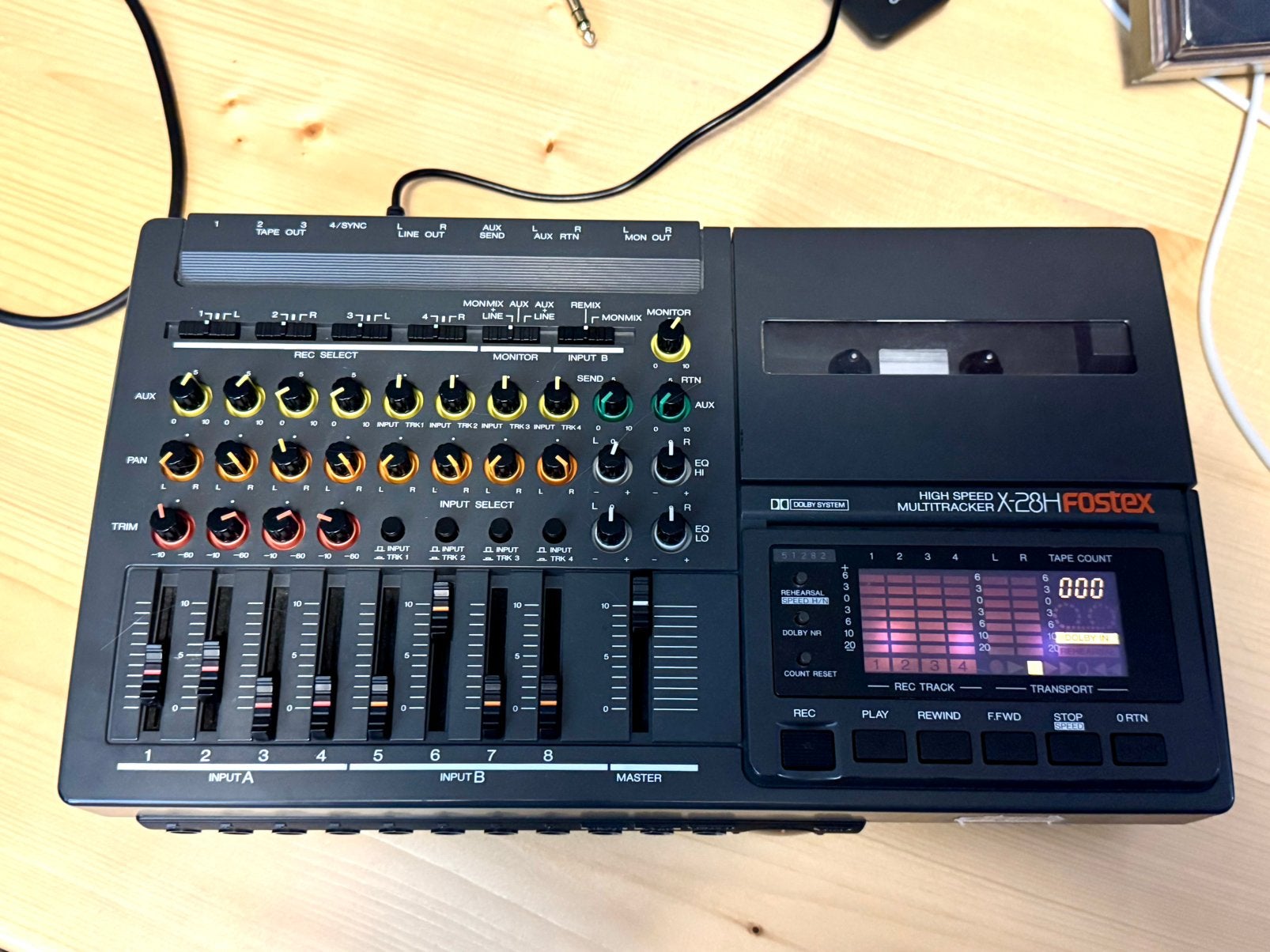 RARE Fostex X-28H 8 kanaals cassette high speed multitracker, Ophalen of Verzenden, Gebruikt, Audio