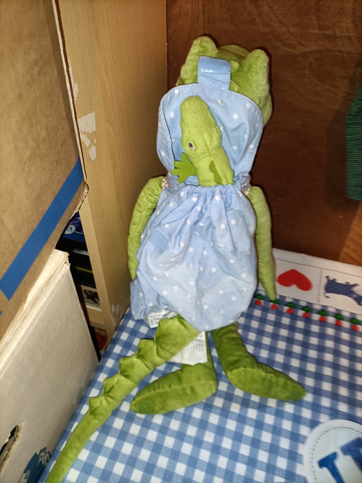 Ikea krokodil knuffel met kind in rugzak Fabler 55 cm groot, Ophalen of Verzenden, Zo goed als nieuw, Overige typen