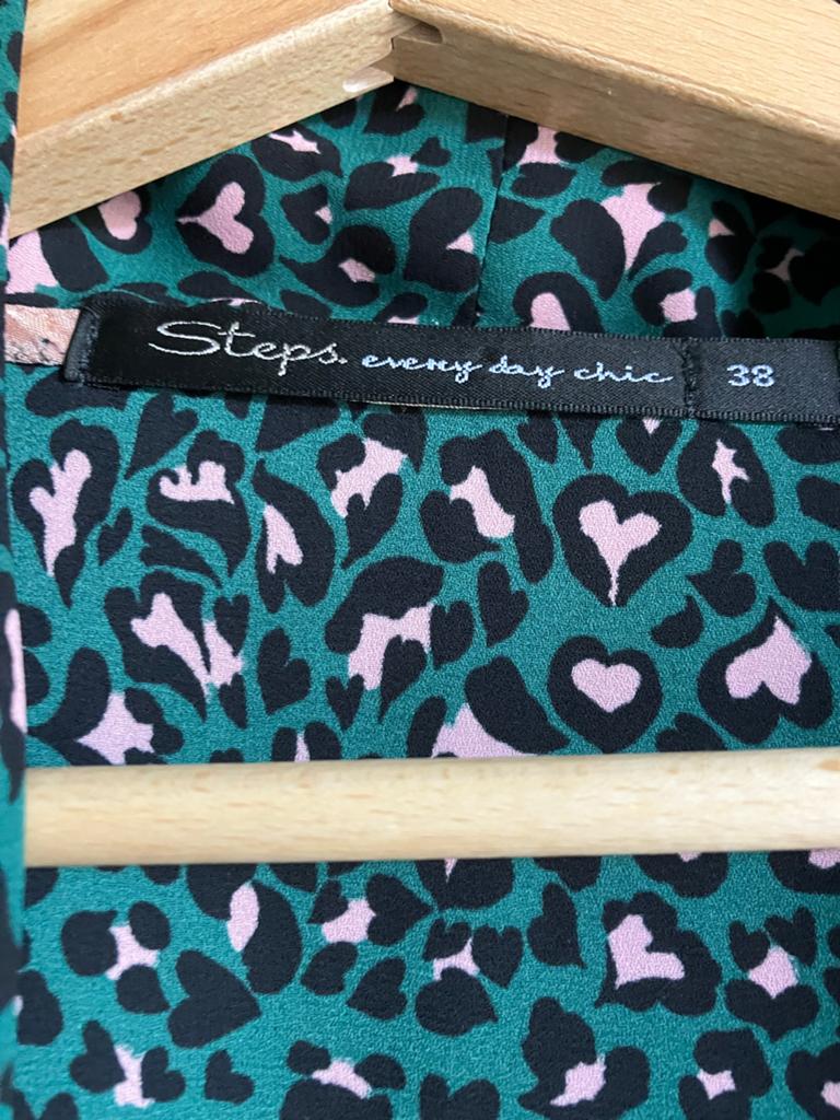 Steps Blouse met Luipaardprint en Hartjes - Maat 38, Kleding | Dames, Ophalen of Verzenden, Zo goed als nieuw, Maat 38/40 (M)