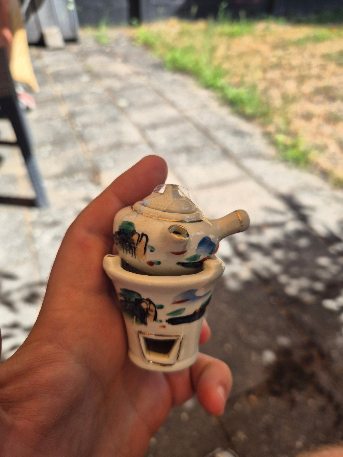 Miniatuur theepotje met kommetje, Ophalen of Verzenden