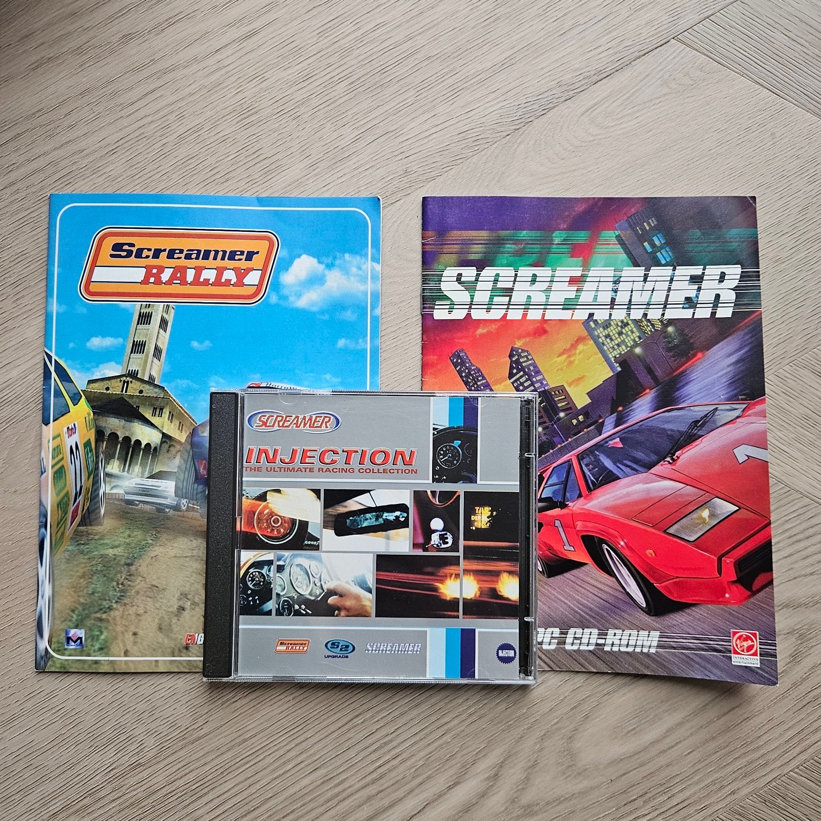 Screamer Rally & Screamer Injection PC CD-ROM Race Games, Gebruikt, 1 speler, Racen en Vliegen, Ophalen of Verzenden