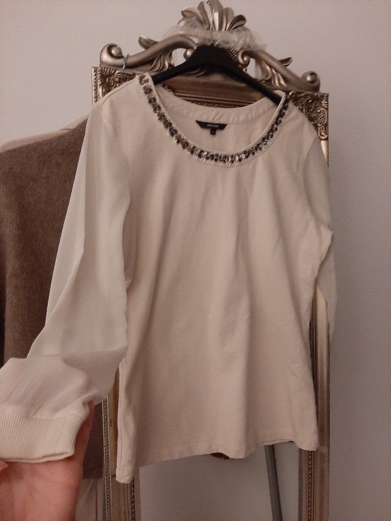 Promiss ecru witte katoenen top maat 38, Maat 38/40 (M), Promiss, Verzenden, Wit