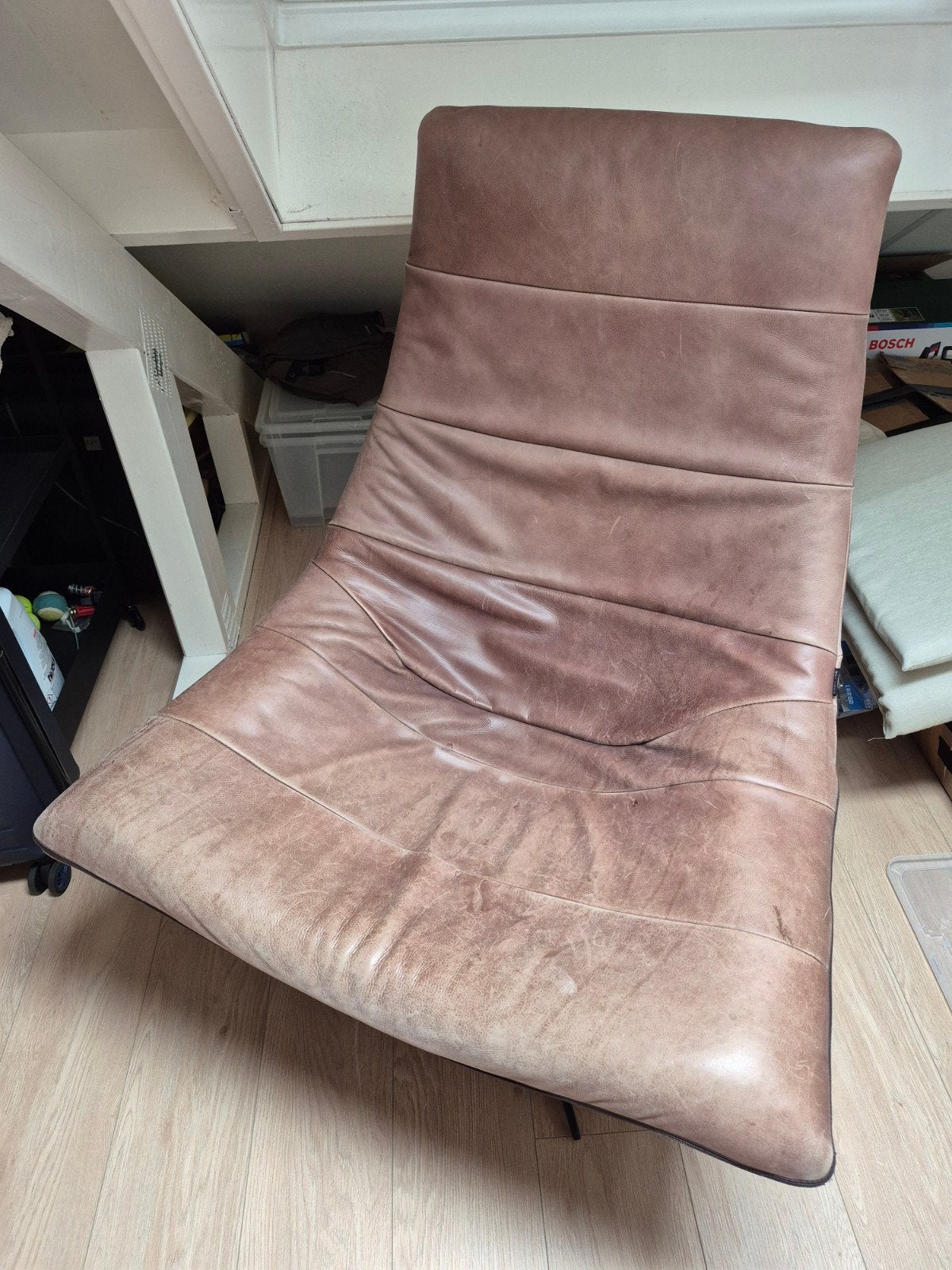 Bodilson Turner fauteuil - leer - moet in de was, Ophalen, Gebruikt, Modern, Industrieel, 100 tot 125 cm