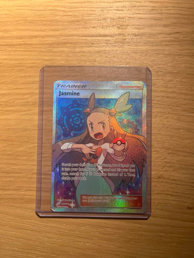 Jasmine Full Art Trainer Pokémon Kaart - Team Up 177/181, Ophalen of Verzenden, Gebruikt, Losse kaart, Foil
