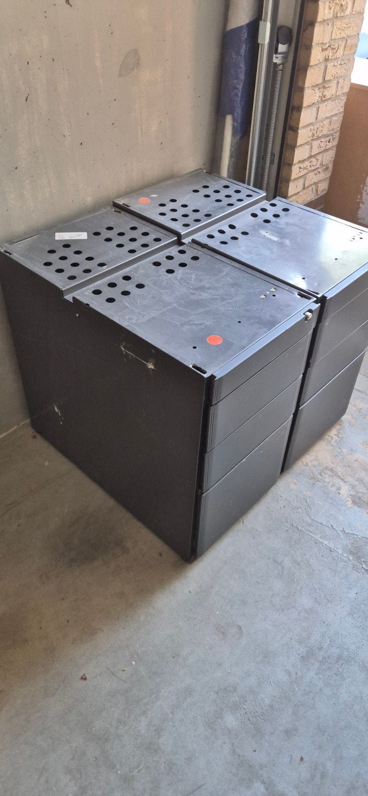 Metalen ladekasten (2 stuks) H=72cm B=43cm D=80cm, Ophalen, Minder dan 50 cm, Gebruikt, Industrieel, Kantoor, Werkplaats