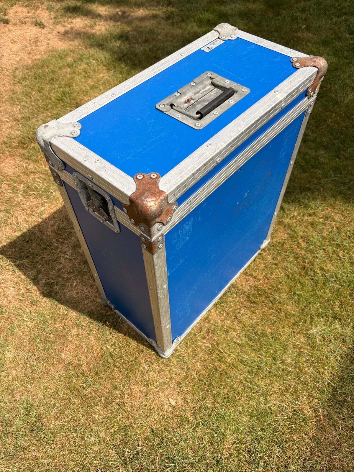 Stevige blauwe flightcase voor instrumenten of apparatuur, Ophalen, Gebruikt, Overige instrumenten, Flightcase