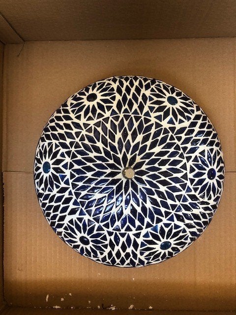 blauwe plafondlamp, Ophalen of Verzenden, Zo goed als nieuw, Glas, Arabisch