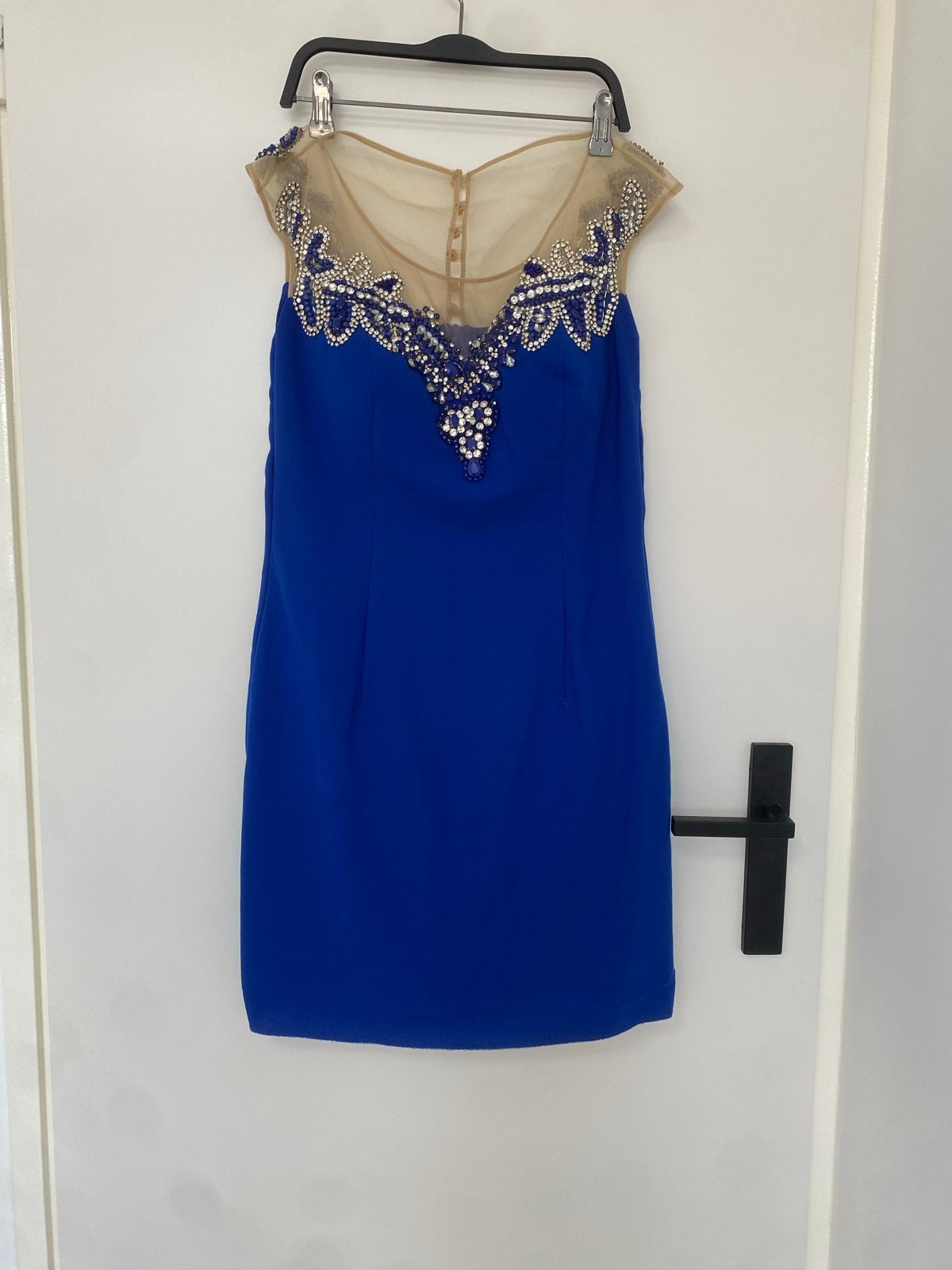 Prachtige kobaltblauwe cocktailjurk met steentjes, Kleding | Dames, Maat 38/40 (M), Blauw, Ophalen of Verzenden, Zo goed als nieuw