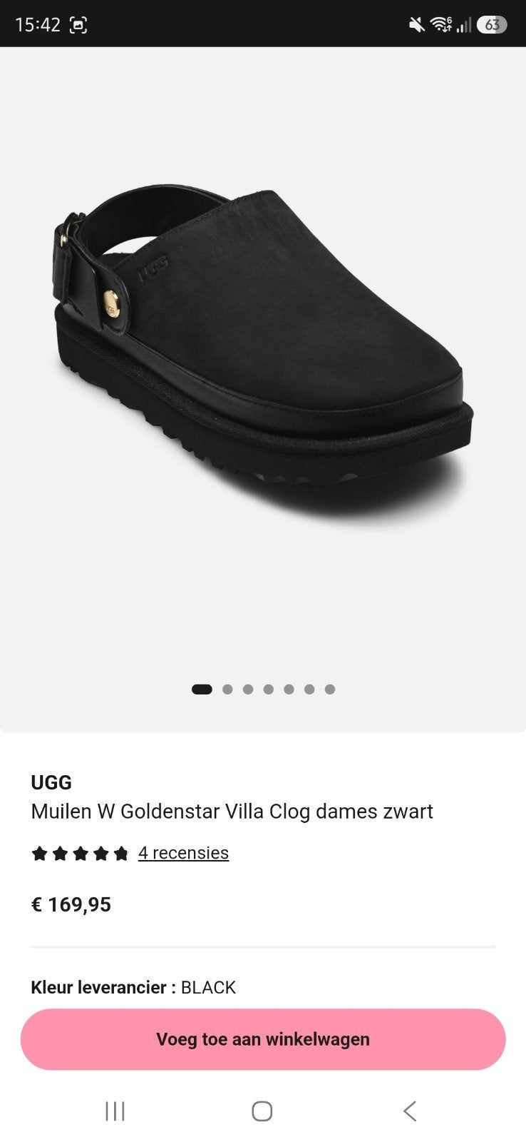 UGG Muilen W Goldenstar Villa Clog dames zwart maat 39, UGG, Zwart, Nieuw, Sandalen of Muiltjes